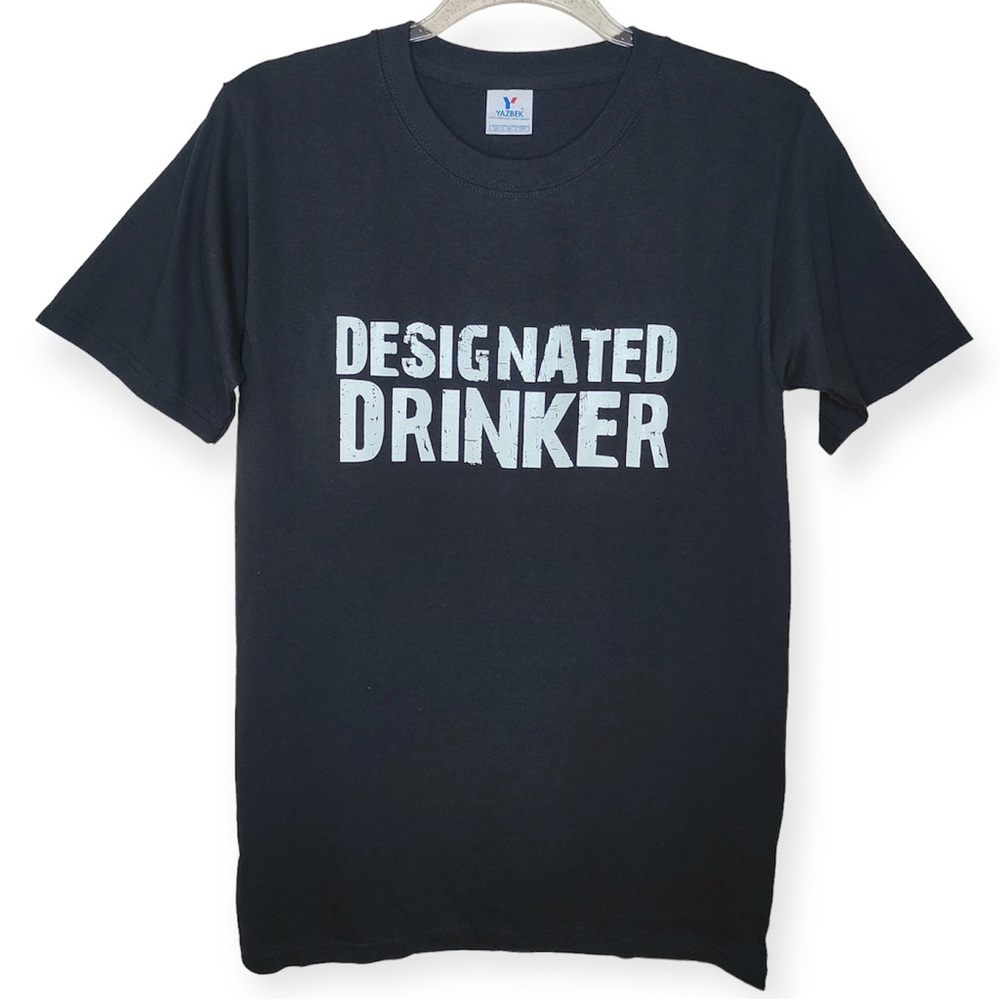 Designated Drinker Graphic 100% Cotton Black T-Shirt